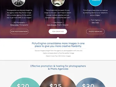 Stock Photo Search Engine Web Design modern clean ui picturengine stock photography site typography