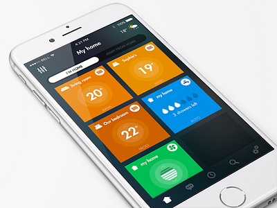 My Home color domotic flat heat home ios7 ios8 iphone iphone6 square tab tile