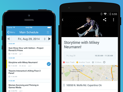 Updated schedule & details calendar details guidebook point of interest schedule tracks