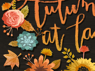 Autumn At Last autumn calligraphy creative market flowers lettering