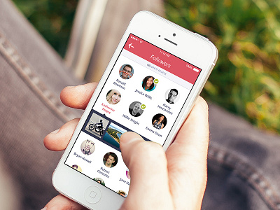 Followers followers interface ios iphone mobile photo social ui ui kit user interface