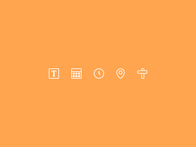 Icons address date icons interface location time title ui