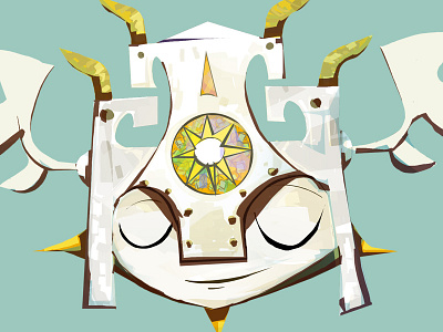 Guard concept design gold green illustration white