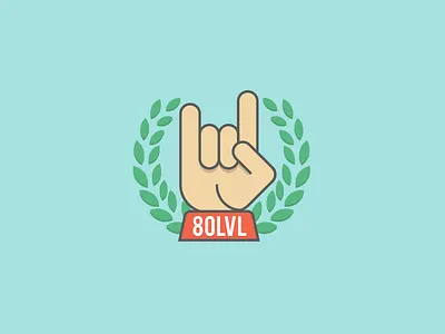 80lvl 80 lvl achievement hand logo logo design rock