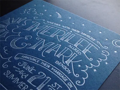 Wedding Invite hand lettering lettering letterpress summer solstice wedding invitation