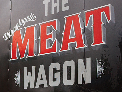 The Meat Wagon black bold farm ffa meat paint pig red type typography wagon