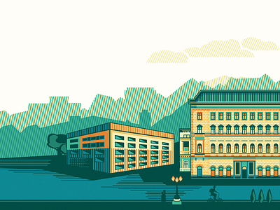 Illustration for költözzbe.hu [Final Version] adline brassai budapest building center chromoluminarism city corrugate header house illustration radiaton