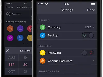 Walle Finance App [Settings & Date Picker] android app creative date finance market picker settings ui walle