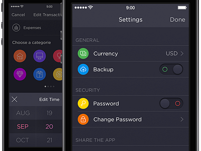 Walle Finance App [Settings & Date Picker] android app creative date finance market picker settings ui walle
