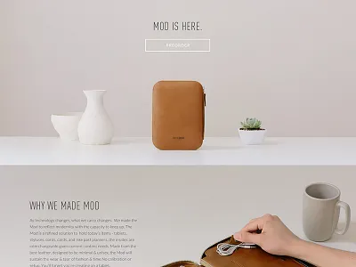 Site Design // This Is Ground - MOD button font hand leather physical product responsive site soft web