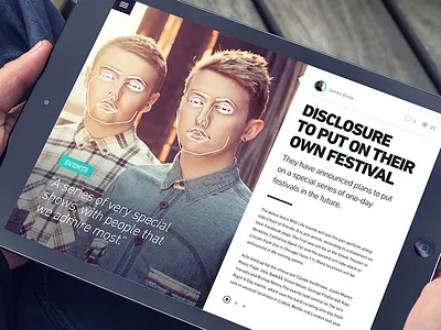Article detail page article bold detail event music page photo post tablet typography ui
