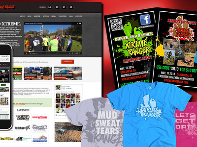 Xtreme Ranger apparel branding design logo mud print promo race run website