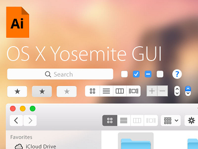 Free Yosemite GUI for Illustrator free freebie gui illustrator mockup osx template ui vector yosemite