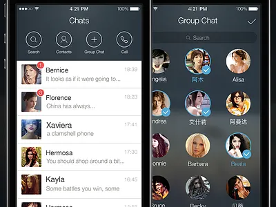 Chats&Group Chat app background chat group chat ios ios7 iphone search social ue ui