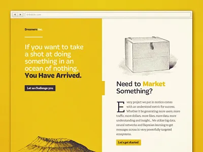 Dreamers Inc. engraving identity illustrations landing page webdesign