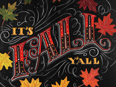 It's Fall Y'all autumn fall hand drawn hand lettering illustration lettering type typography