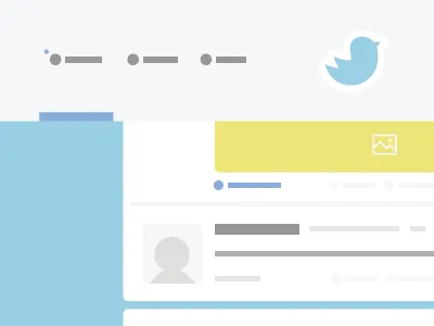 Twitter Wireframe concept flat free illustration. freebie media social tweet twitter ui web wireframe