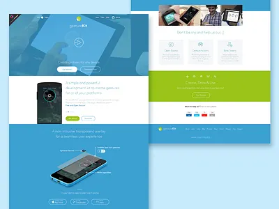GestureKit Launch! flat gesture gesturekit kit landing layer mobile outline