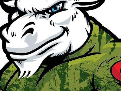 Goat Tough! camo goat mascot power tough