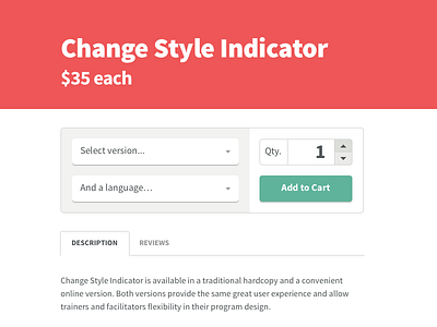Store Product Detail add to cart ecommerce form tabs