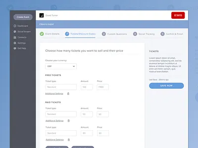 Create Event Shot form interface process steps ui