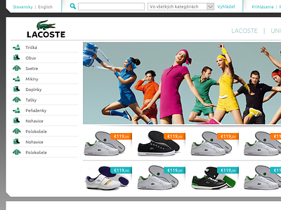 Online shop theme lacoste shop ui ux webdesign