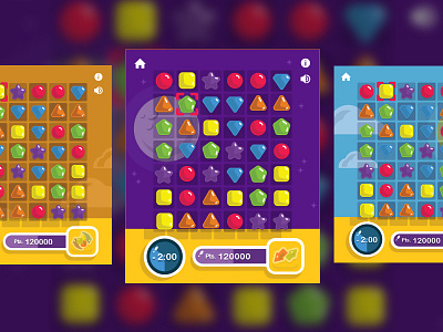 Game Boards for Shape Shift (Match 3) Game