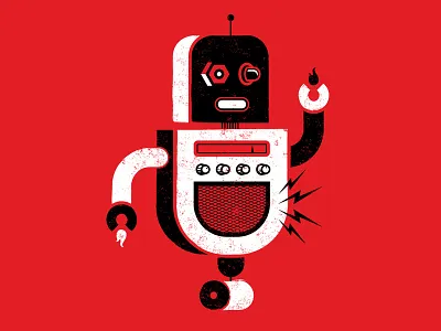 Sparta Robot 01 at the drive in black concert el paso music poster radio red reunion robot sparta