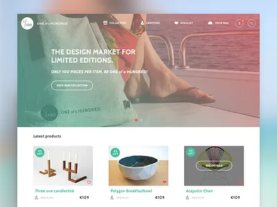 Redesign 1ofa100.com checkout ecommerce homepage redesign responsive shoppingcart