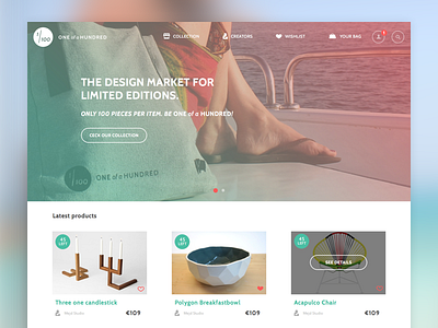 Redesign 1ofa100.com checkout ecommerce homepage redesign responsive shoppingcart