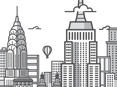 New York City-CHECK ATTACHMENT flat illustration lined new york city nick staab nyc