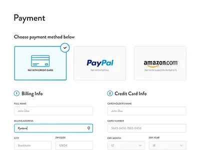 Billing info billing checkout form payment shopping