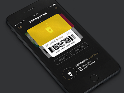Starbucks App Design Exploration exploration flat interface ios8 mobile mobile app native app starbucks ui ux visual