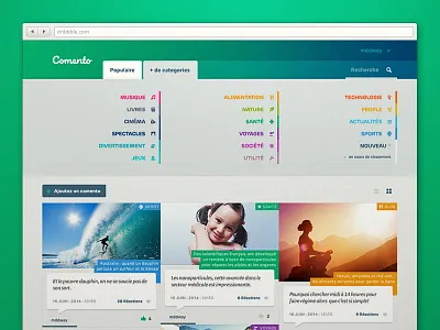 Comento categories comments grid identity news portal start up website