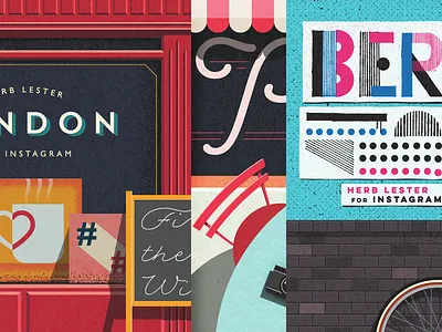 Herb Lester + Instagram City Guides berlin city guides herb lester illustration instagram london paris
