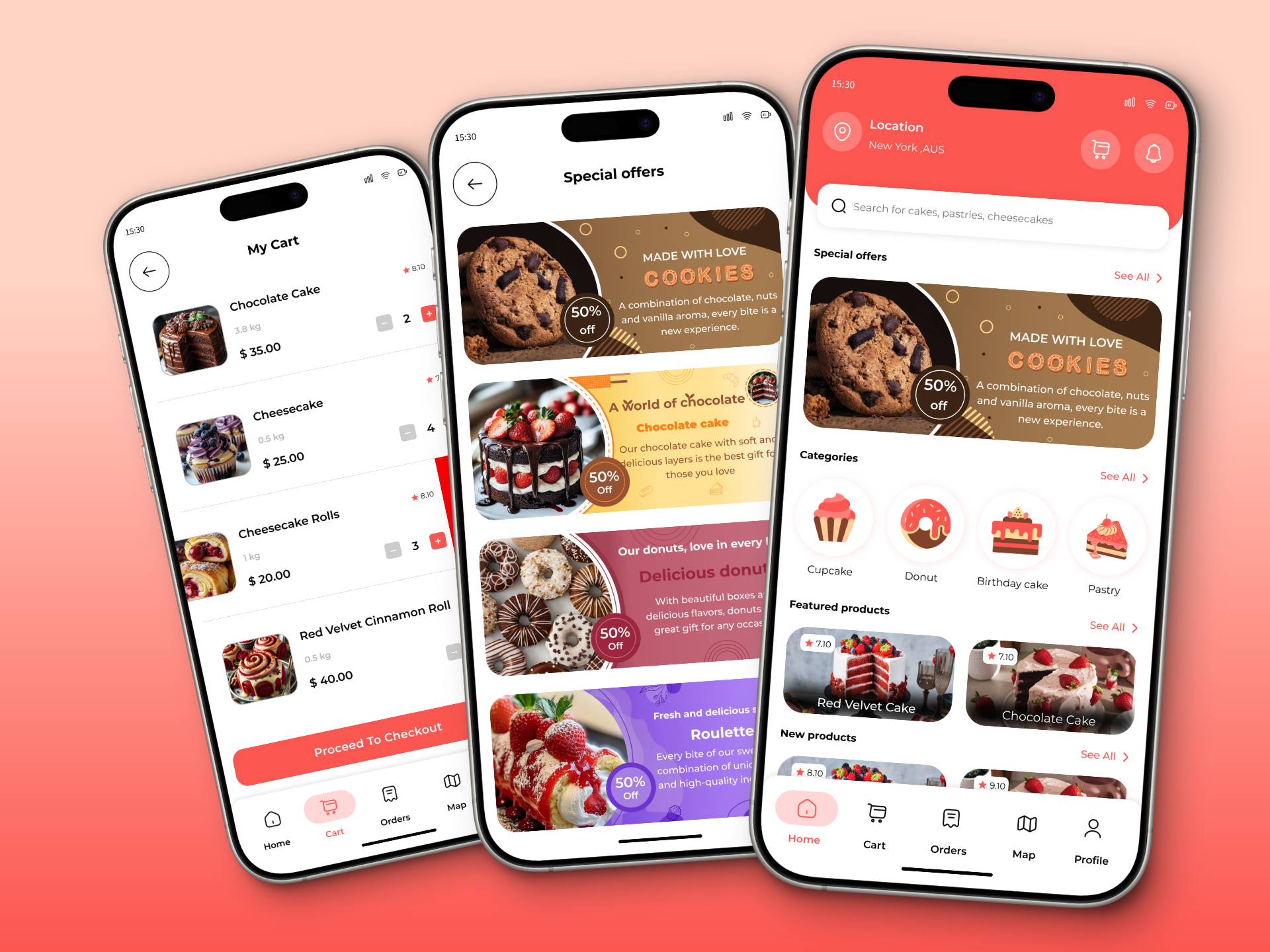 Delicious pastries - Mobile App ui
