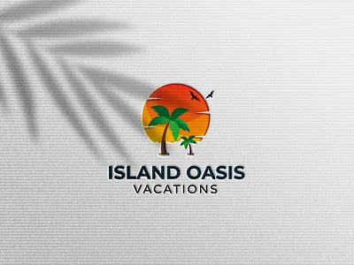 Island Oasis Vacations Logo Design branding design dhyak graphic design illustrator island logo logo design oasis travel vacation