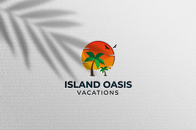 Island Oasis Vacations Logo Design branding design dhyak graphic design illustrator island logo logo design oasis travel vacation