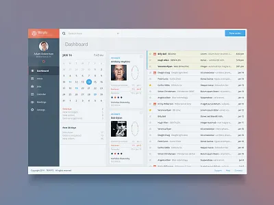 Dashboard calendar clean dashboard inbox minimal ui widgets