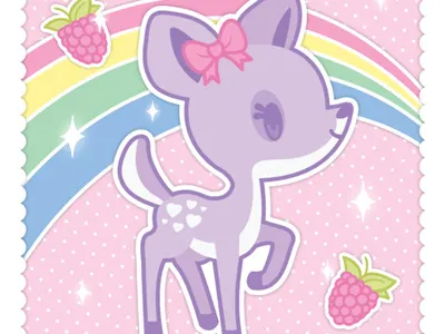 Sparkle Fawn cute deer fawn fruit illustration kawaii rainbow