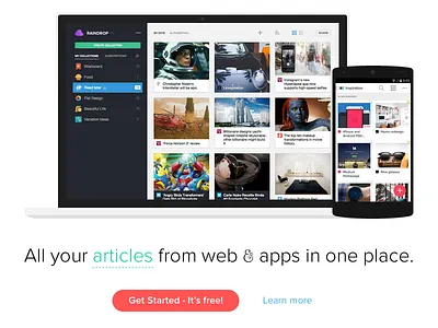 Landing landing page raindrop welcome