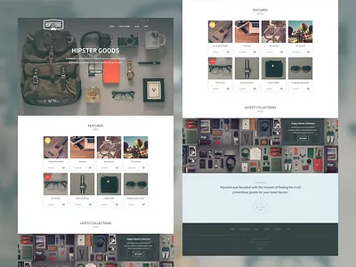 Drunken Parrot Sample: Hipstore clean drunken parrot e commerce flat hipster one pager simple template white