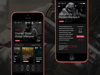 Game Calendar App Concept app calendar concept dark game gamer release ui