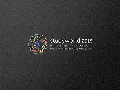 Studyworld branding corporate education exchange exhibition icons illustration logo pattern science study vector