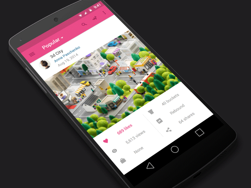 Sidebar Animation (Dribbble App) android l animation icons interface material design mobile ui