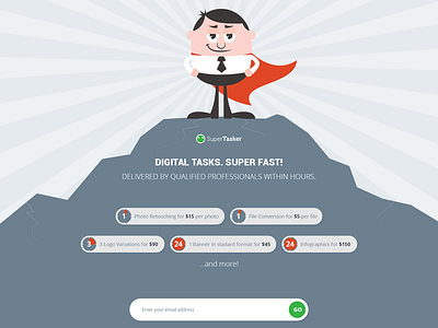 Landing Page Concept concept design form landing page supertasker tasks ui