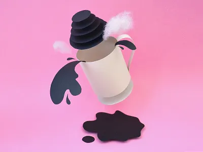 Kwik-Krafts / 9.29.14 / National Coffee Day coffee craft cut floating fold glue kwik krafts paper papercraft spill