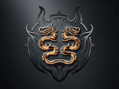 Dragon Seal design dragon gold graphic design illustration illustrator mockup seal tribal