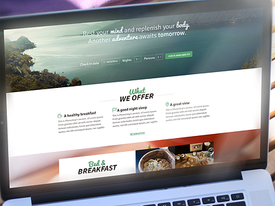 Bed&Breakfast bed breakfast hotel landing reservation template web website