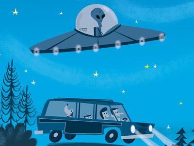 Greetings aliens childrens book illustration illustrator photoshop ufo